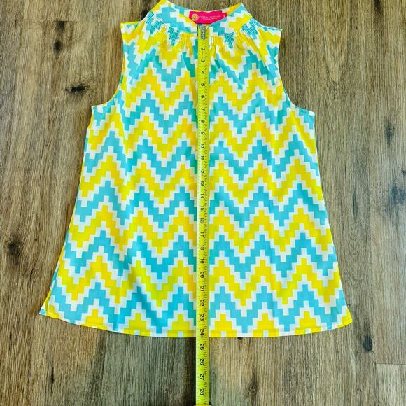 Macbeth Collection by Margaret Josephs Sleeveless Chevron Tank Top Shirt Sz S - Picture 3 of 5